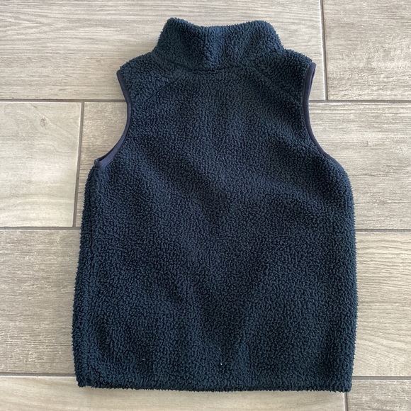 Boys Carters Black Fleece Vest Lined with Red/Black Buffalo Check - Picture 2 of 6